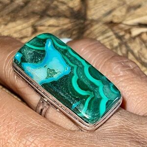 Deep Azurmalachite Ring 7 1/2